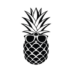 pineapple with wearing sunglass vector illustration, isolated on a white background.