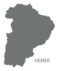 Hemer city map with boroughs grey illustration silhouette shape