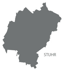 Fototapeta premium Stuhr city map with boroughs grey illustration silhouette shape
