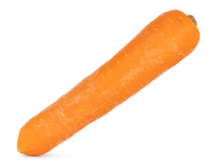 Carrot laying down side ways. Isolated on a white background