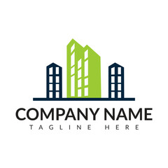 Fototapeta premium Real estate building logo. logo related to Building, Apartment, office, Architecture. Creative logo professional. simple vector design editable