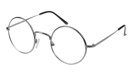 Round Frame Eyeglasses isolated on a white background PNG. GENERATIVE AI