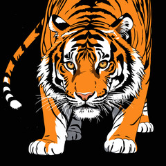 Fototapeta premium tiger head vector art for graphic design purposes