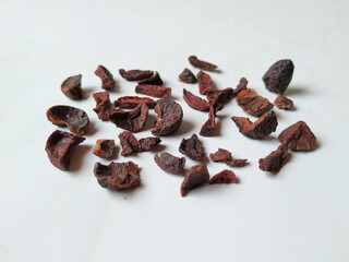 Adike or Areca Slices texture and pattern isolated on white background.