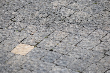 a road paved with cobblestones