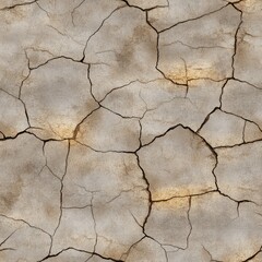 Fototapeta premium Surface exhibits an aged plaster wall with cracks and peeling paint, ideal for texture applications in design projects SEAMLESS PATTERN