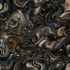 Obraz premium Captivating design features organic shapes and swirling marble with beige tones, showcasing the beauty inspired by natural geology SEAMLESS PATTERN