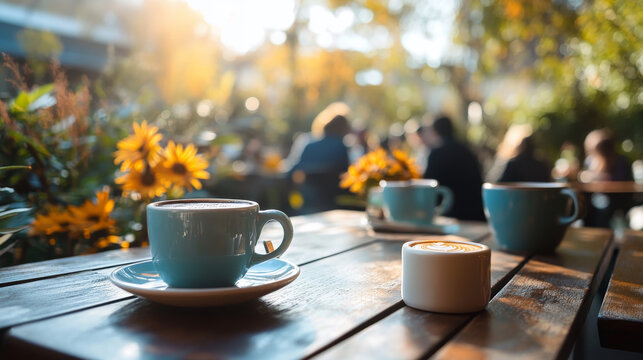 Autumnal Coffee Break in a Parisian Cafe
