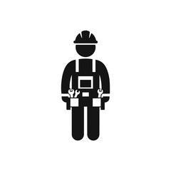 Construction worker vector icon illustration
