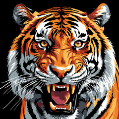 Fototapeta premium tiger head vector art for graphic design purposes
