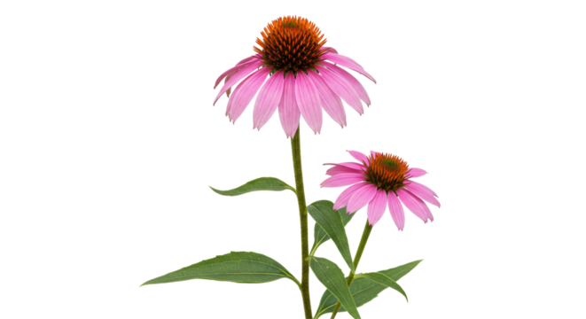 Isolated Purple Coneflower Echinacea on White