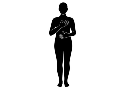 Mindful Breathing Exercise Silhouette Vector for Self-Care