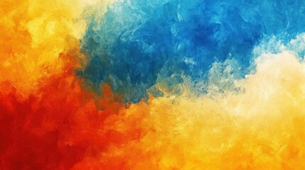 Fototapeta premium Abstract Colorful Swirls: A Vivid Blend of Blue, Orange, and Yellow Hues
