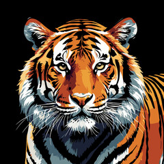 tiger head vector art for graphic design purposes