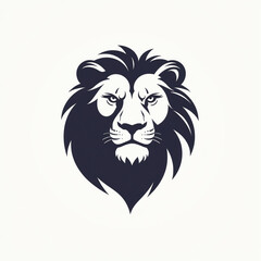 Fototapeta premium Minimalist lion head logo, modern abstract icon, clean professional branding, vector