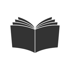 Outline book icon isolated flat style.