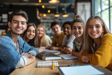 Young professionals engaging in teamwork to complete a project in the workplace