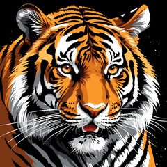 tiger head vector art for graphic design purposes