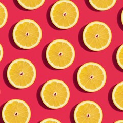 Lemon Slices on Pink Background