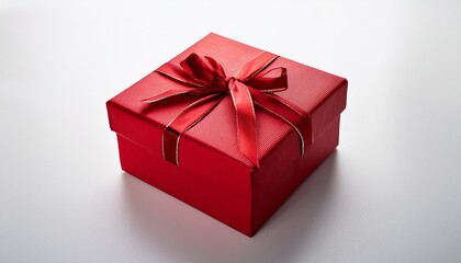 Obraz premium red gift box on a white background