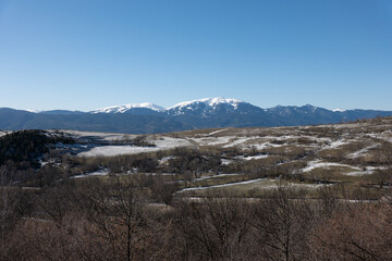 winter landscape with mountains
