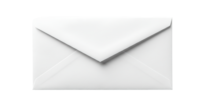 Isolated White Paper Envelope