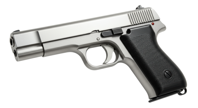 Isolated silver handgun