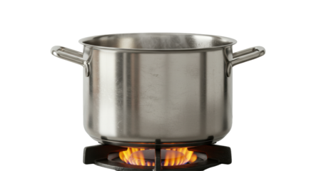 Isolated cooking pot on a burner