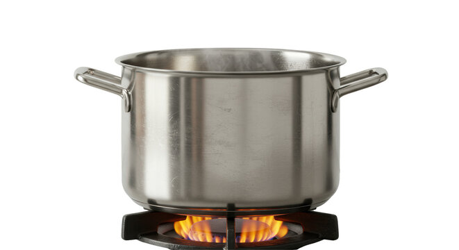 Isolated cooking pot on a burner
