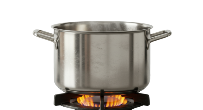 Isolated cooking pot on a burner - Powered by Adobe