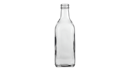 Isolated empty glass bottle