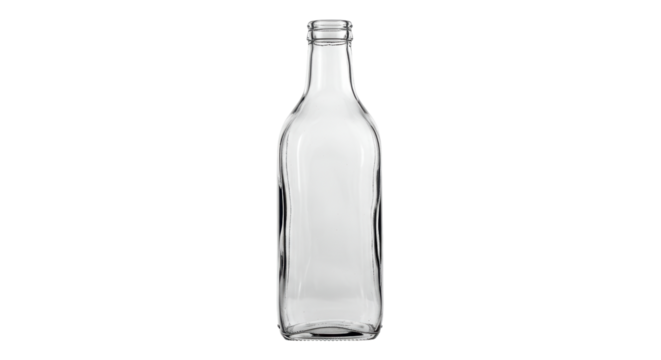 Isolated empty glass bottle