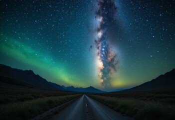 Color milky way and road.
