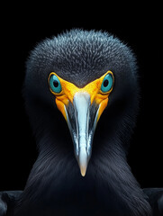 Fototapeta premium Cormorant bird frontal face portrait, National Geographic