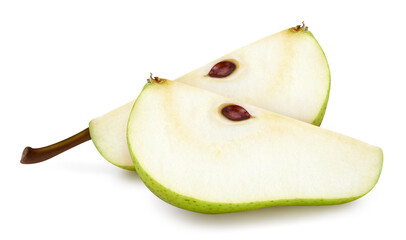 Pears isolated on white background clipping path