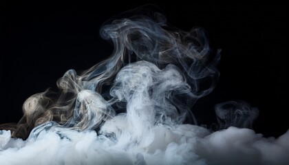 dense smoke on black background