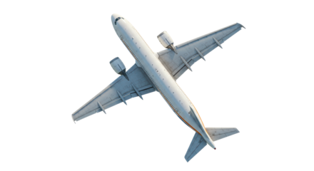 Isolated airplane flying