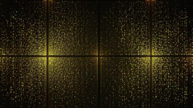 Gold Glitter Light Wall Grid Background Loop