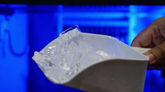 Ice cube maker machine for home cafe bar kitchen catering equipment.