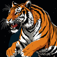 tiger head vector art for graphic design purposes