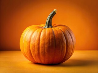 Thanksgiving feast preview: vibrant pumpkins against an orange backdrop, capturing fall's essence.