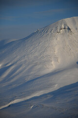snow covered mountains, Svalbard, Spitsbergen, arctic circle
