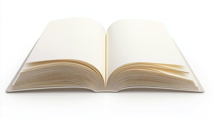 Obraz premium Intricately Detailed Realistic Three Dimensional Softcover Book Standing Upright on Minimalist Pure White Background