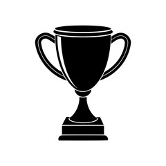 Trophy Cup Icon Black Silhouette Transparent Background 