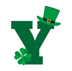 Letter Y svg file, St. Patrick’s Day, Lucky Day, Clover, Irish Alphabet Letter, Initial Name Sign.