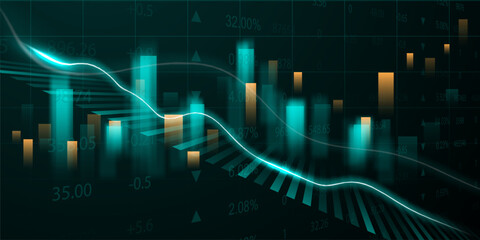 business vector illustration design Stock market charts or Forex trading charts for business and finance ideas.