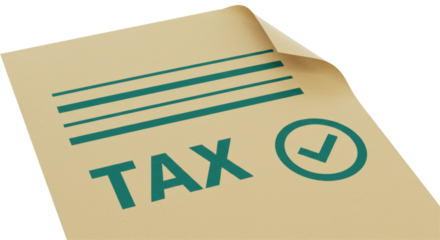 Isolated Tax Document with Check Mark