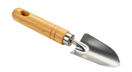 Isolated Gardening Trowel with Wooden Handle
