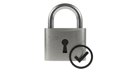 Naklejka premium Isolated Padlock with Checkmark