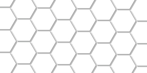 hexagon concept design abstract technology background, Futuristic honeycomb mosaic white background. Realistic geometric mesh cells texture. Abstract white vector wallpaper with hexagon
